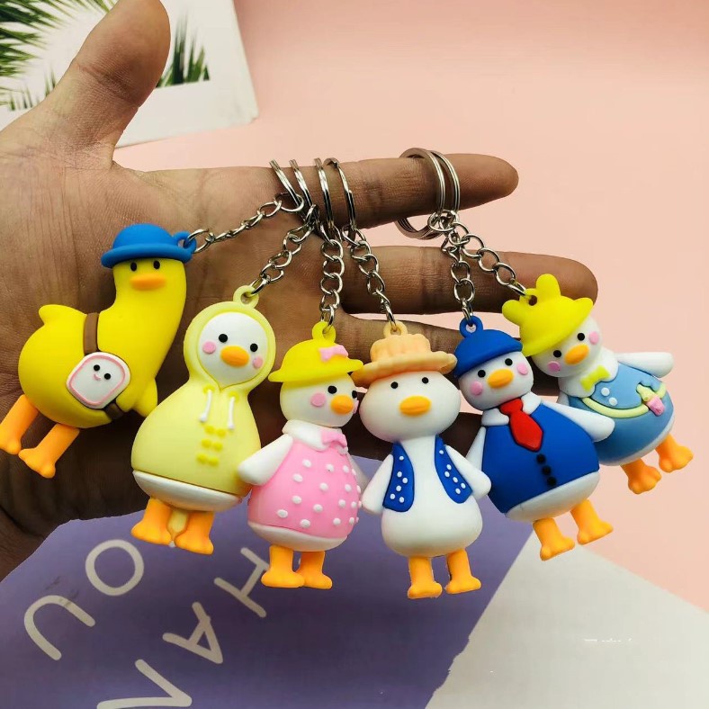 Mô hình Duckling những chú vịt trắng làm móc khóa, dán Jibbitz, vỏ ốp điện thoại, DIY