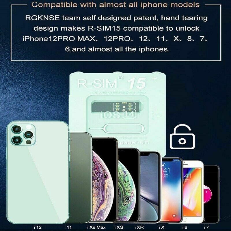 Sim Mở Khóa Nano 2020 R-Sim15 + Cho Iphone 12 11 Pro Xs Max Xr X 8 7 6s