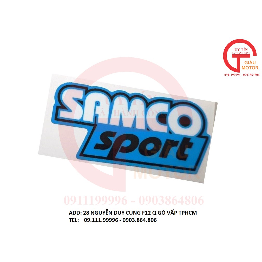 TEM MIẾNG NHỎ DÁN XE MÁY MỌI VỊ TRÍ CHỮ ''SAMCO SPORT '' BỀN ĐẸP