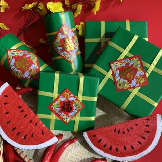 Mô hình bánh chưng  bánh tét trang trí tết 2023