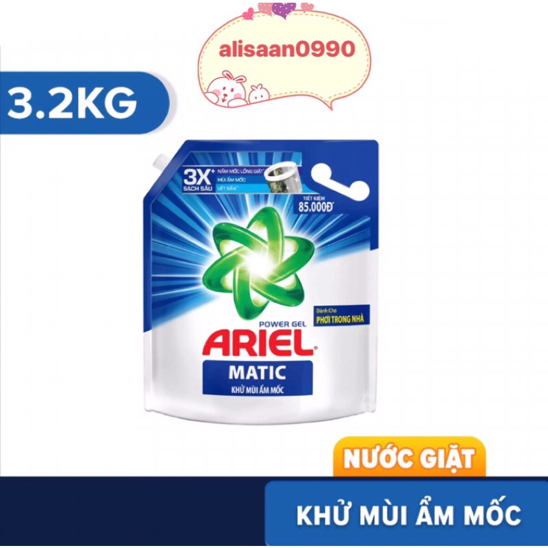 NƯỚC GIẶT ARIEL KHỬ MÙI ẨM MỐC TÚI 3,2KG