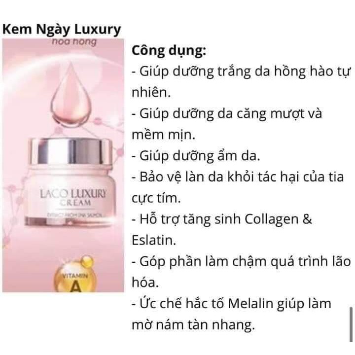 [XÃ HÀNG + QUÀ 30K] Kem dưỡng da ngày Laco Luxury Cream trắng da mờ nám chống nắng Amila KN01 tặng bông tẩy trang 30k | BigBuy360 - bigbuy360.vn