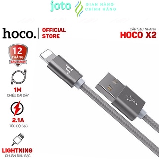 Dây sạc iphone,dây cáp sạc nhanh iphone truyền data hoco x2 max flash qc3.0, max 3a, dài 1m