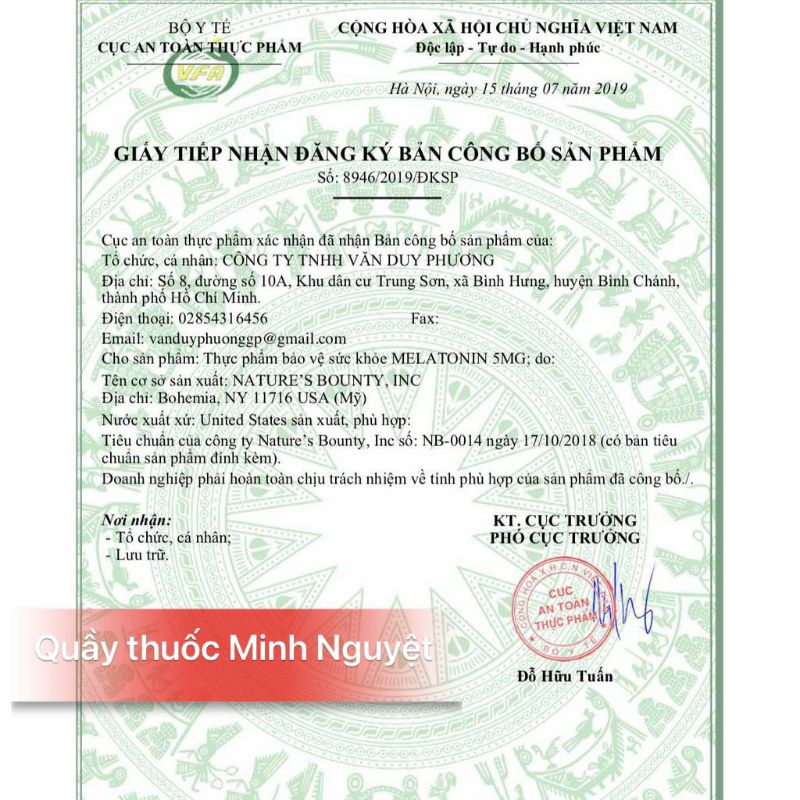 Viên Uống Điều Hòa Giấc Ngủ Nature’s Bounty Melatonin 5mg Hộp 60 Viên