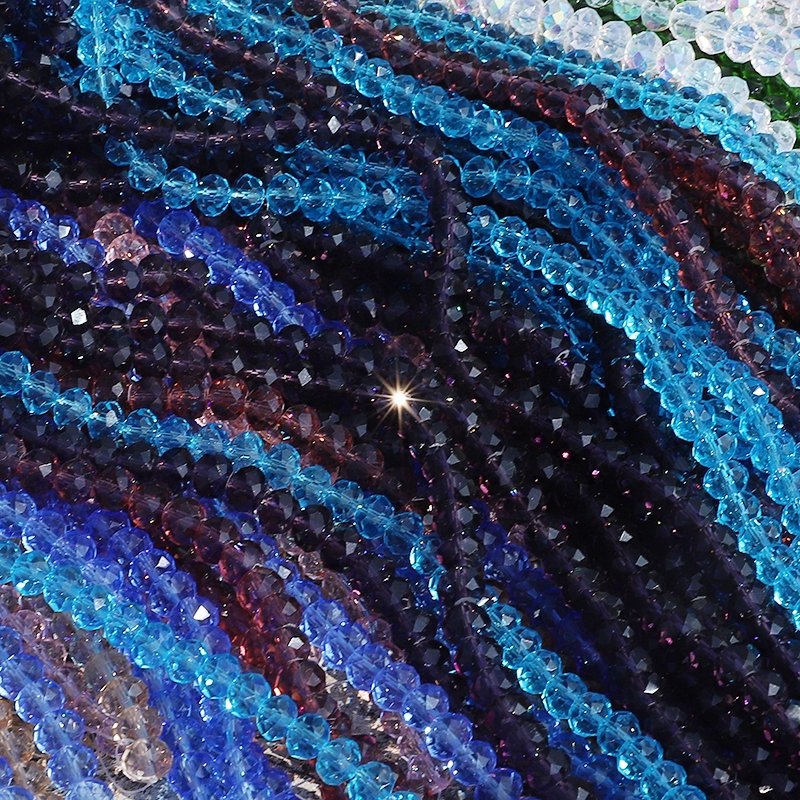 Bộ 70 hạt thủy tinh pha lê mài mòn dùng làm đồ trang sức 8mm