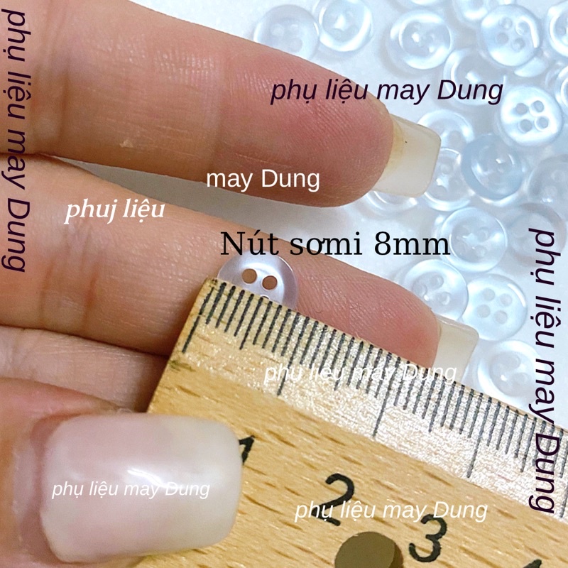 Nút sơmi trong size 8mm & 1cm bịch 5 nút