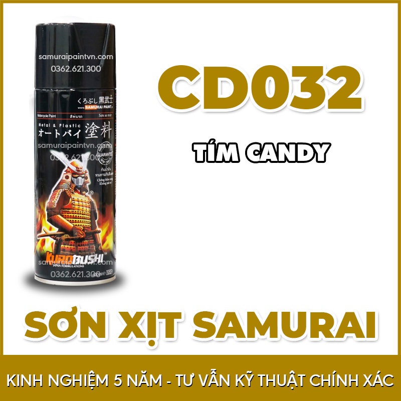 Sơn samurai màu tím Candy CD032 - Sơn xịt samurai