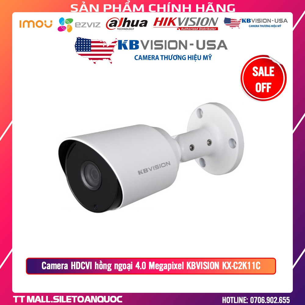 Camera HDCVI hồng ngoại 4.0 Megapixel KBVISION KX-C2K11C