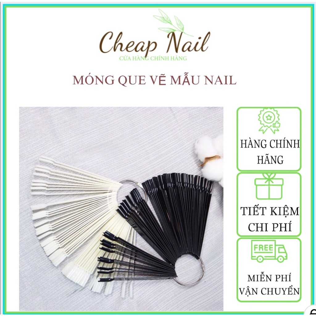 Móng que tập vẽ móng, tập sơn, tập đắp bột, trưng bày mẫu