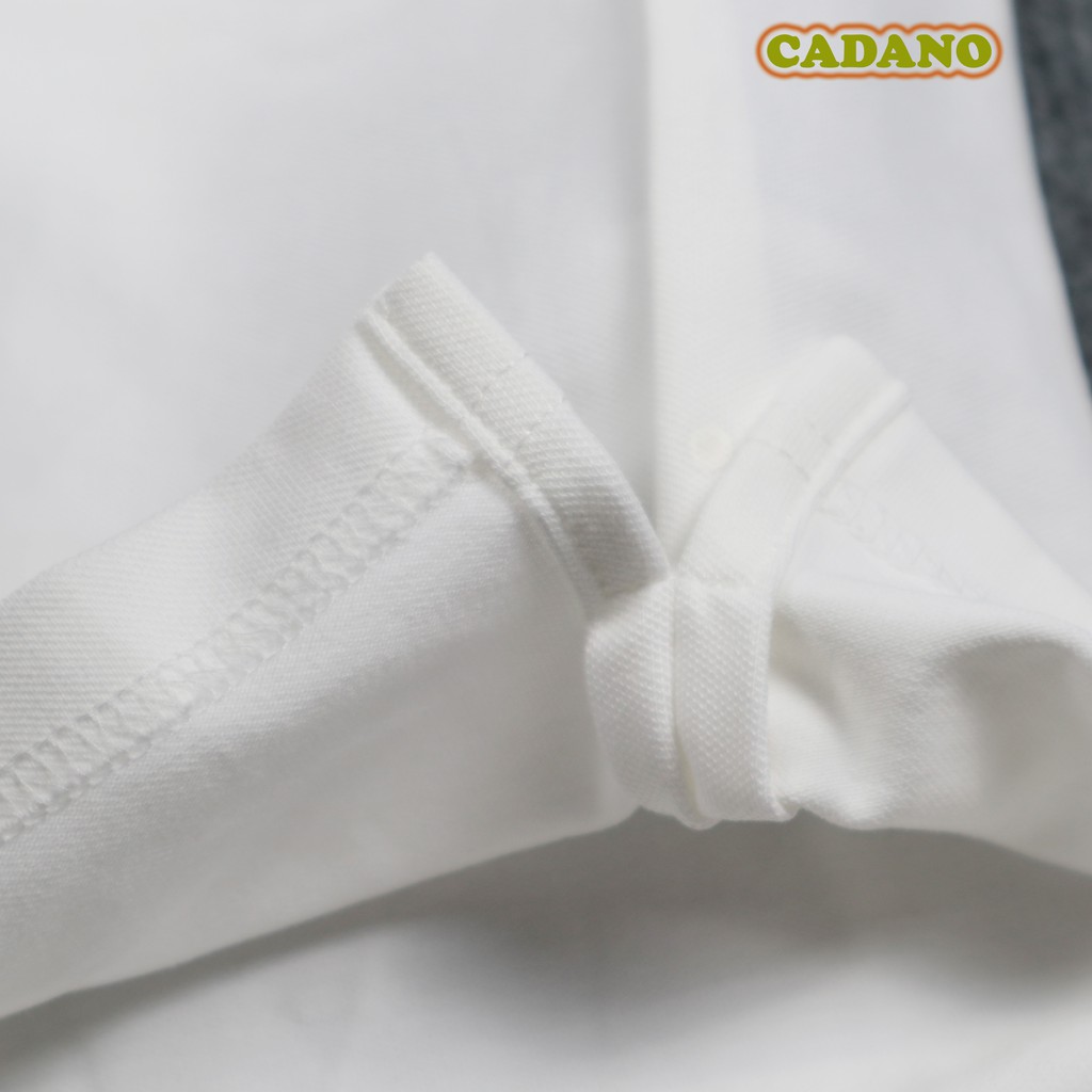 Áo polo nam, thương hiệu CADANO, thêu họa tiết, vải cotton co giãn màu trắng trẻ trung,  dòng Cao Cấp CAD001 | BigBuy360 - bigbuy360.vn