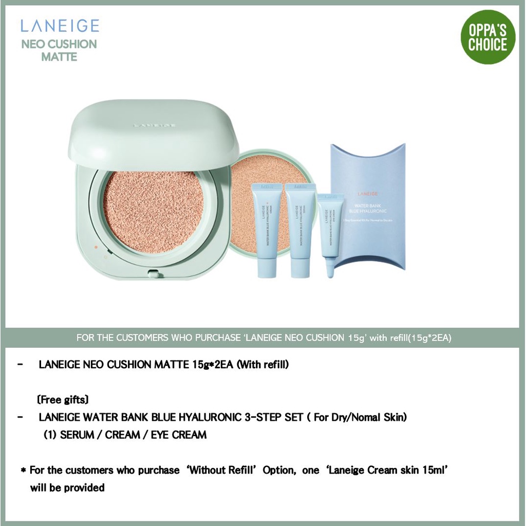 Phấn nước LANEIGE NEO CUSHION MATTE SPF42 PA++ (NHẬN QUÀ TẶNG HẤP DẪN)