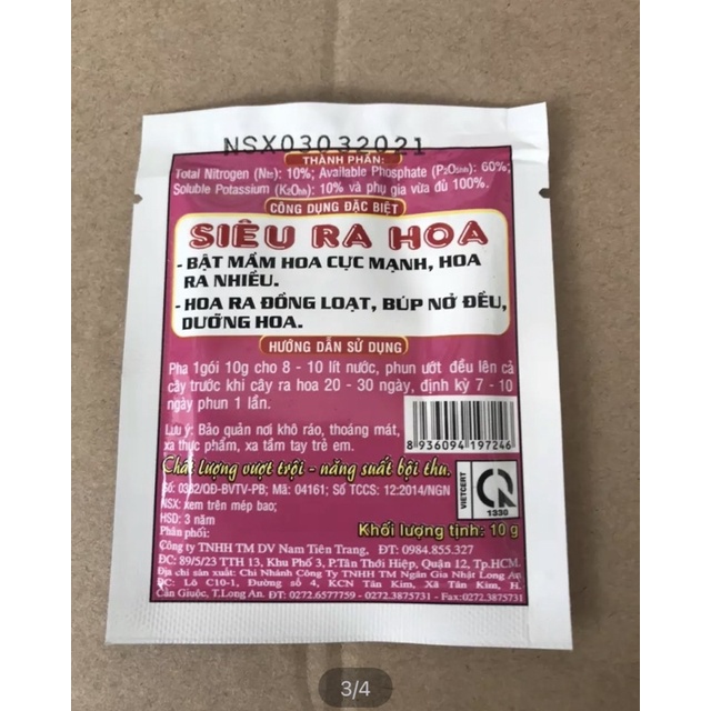 Phân bón lá Thần Kỳ 7 Siêu Ra Hoa gói 10gram