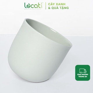 Chậu sứ nhiều màu trồng cây dáng nghiêng