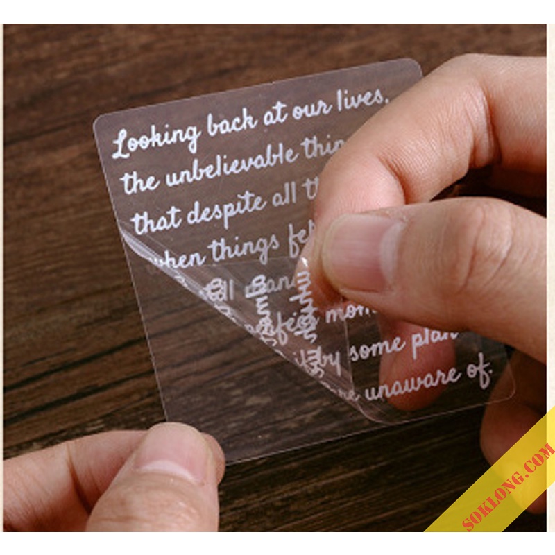 Bộ 40 sticker trong suốt STI010 cỡ lớn hình ren, hoa văn Vintage dán bullet journal, sổ tay Tuệ Minh