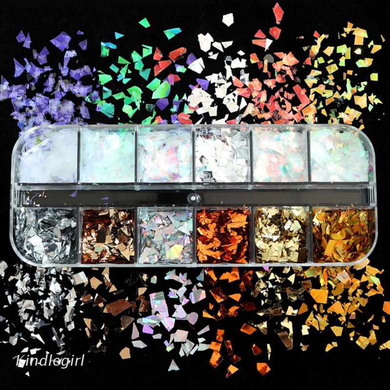 [Hàng mới về] Hộp sequin lấp lánh trang trí móng nghệ thuật tự làm đa dụng thời trang