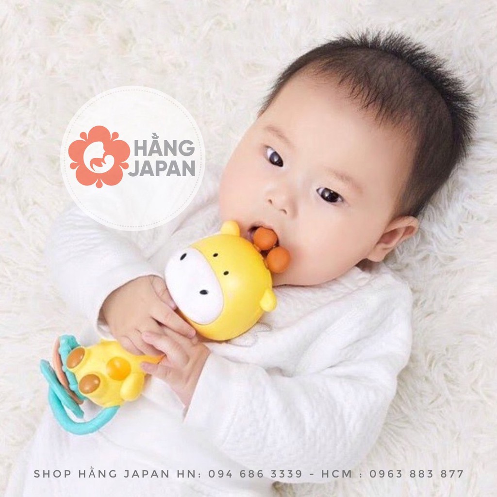 Xúc xắc đồ chơi cầm tay BabyTry hươu vàng 10x22 cm phát nhạc tự động cho bé từ 18M