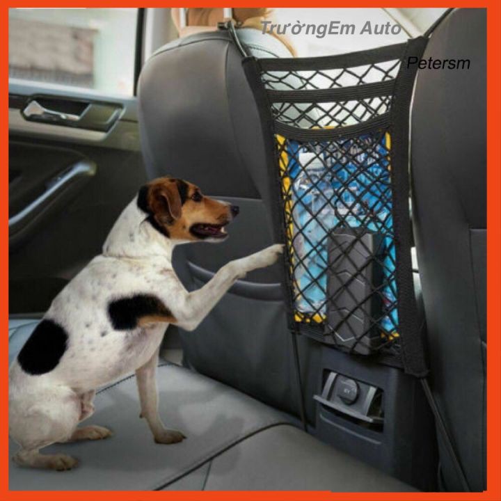 Túi lưới đựng đồ đa năng xe ô tô, Lưới chắn an toàn cho trẻ em, cho thú cưng trên xe - Lưới 2 lớp - Đàn hồi - Dày đẹp