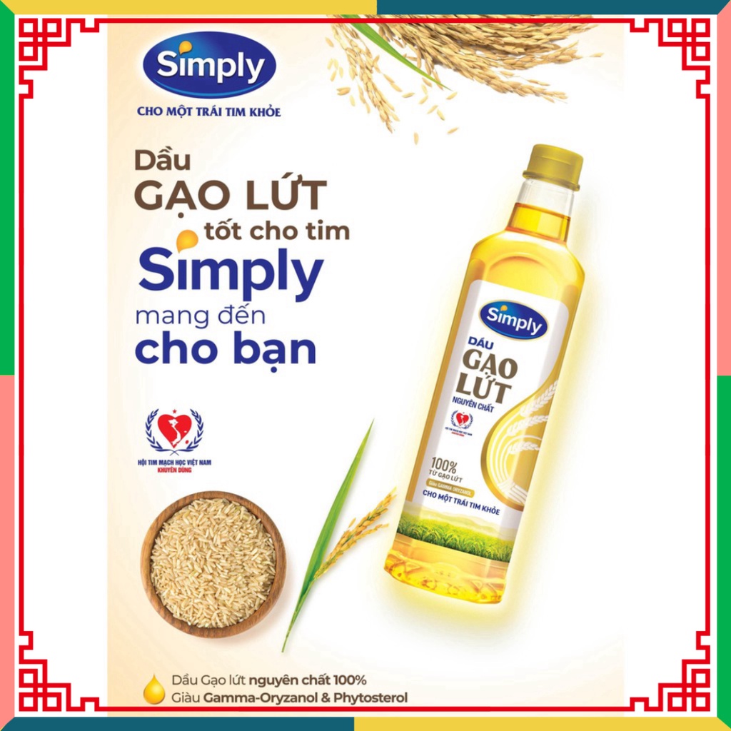 Dầu gạo lứt Simply 1L