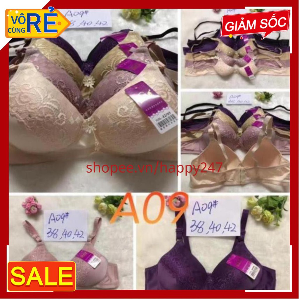 Aó ngực mút mỏng không gọng phối ren A09 áo lót nữ big size quả to bản to chất đẹp cho bà bầu người béo mập ngực to | BigBuy360 - bigbuy360.vn
