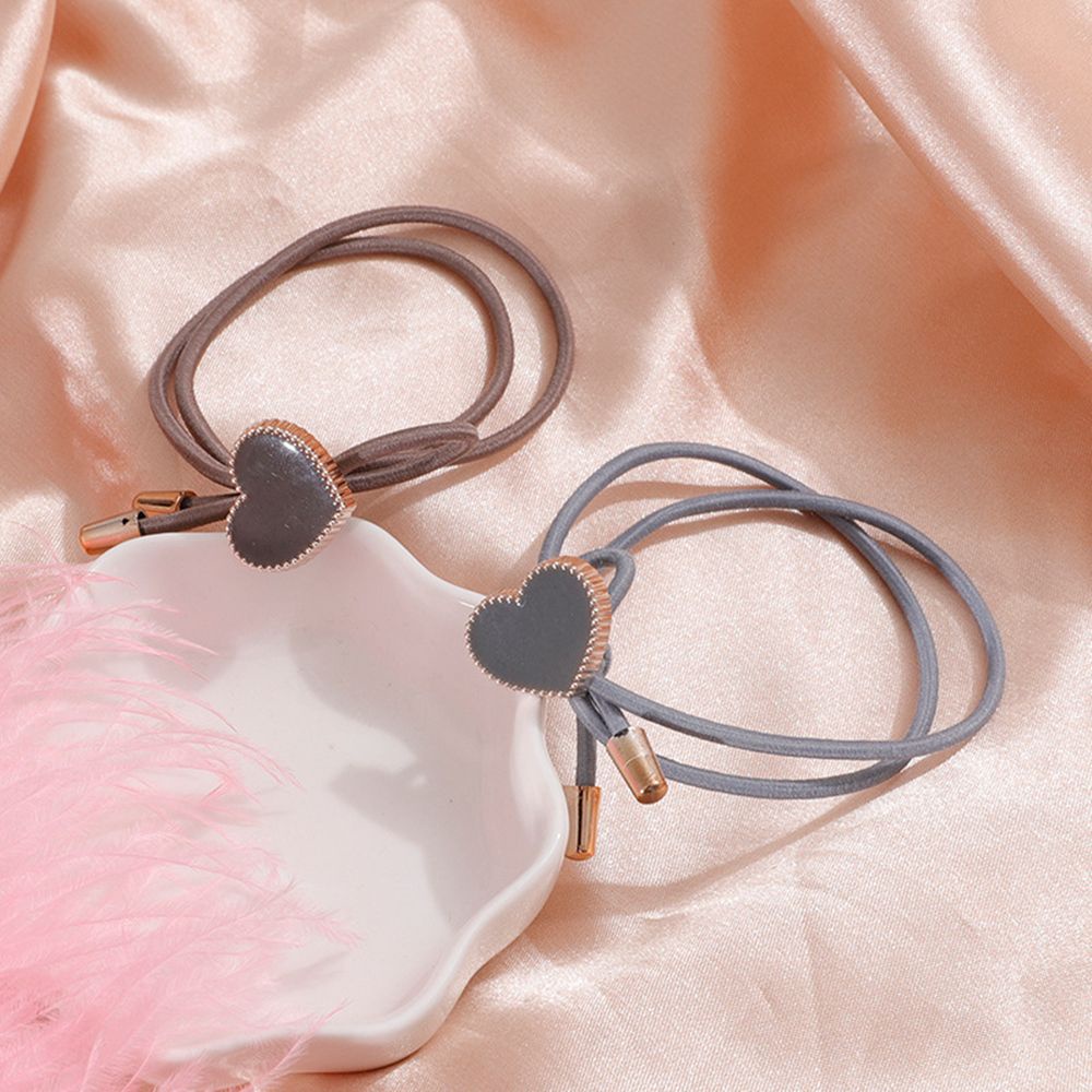 Dây Buộc Tóc Co Giãn Hình Trái Tim Phong Cách Hàn Quốc Cho Nữ