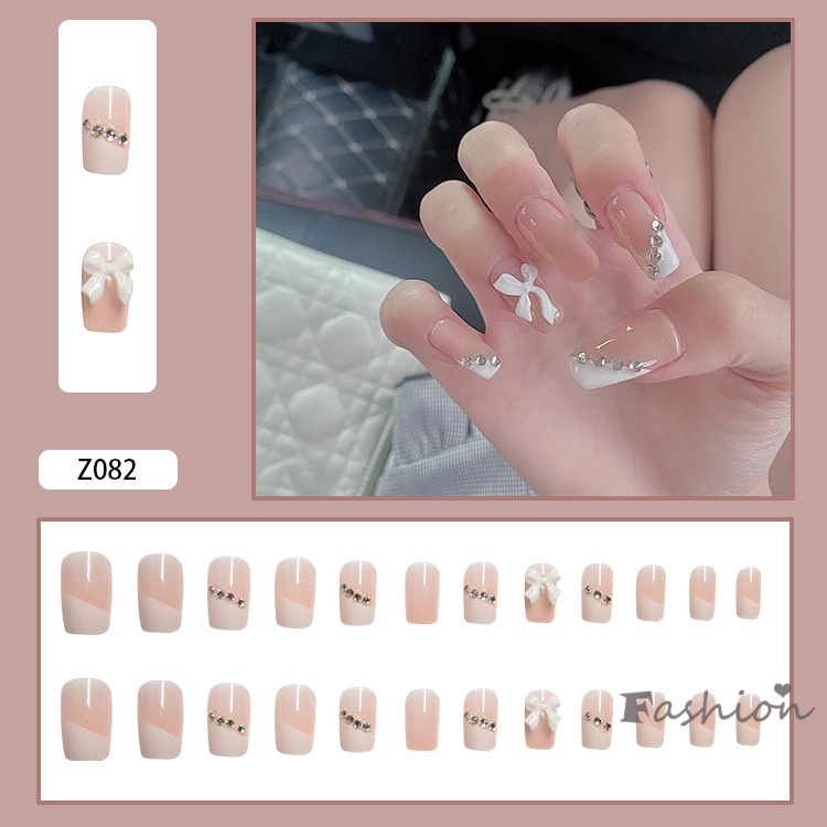 [Hàng mới về] Set 24 Móng Tay Giả Hình Bướm Thời Trang Dành Cho Nữ