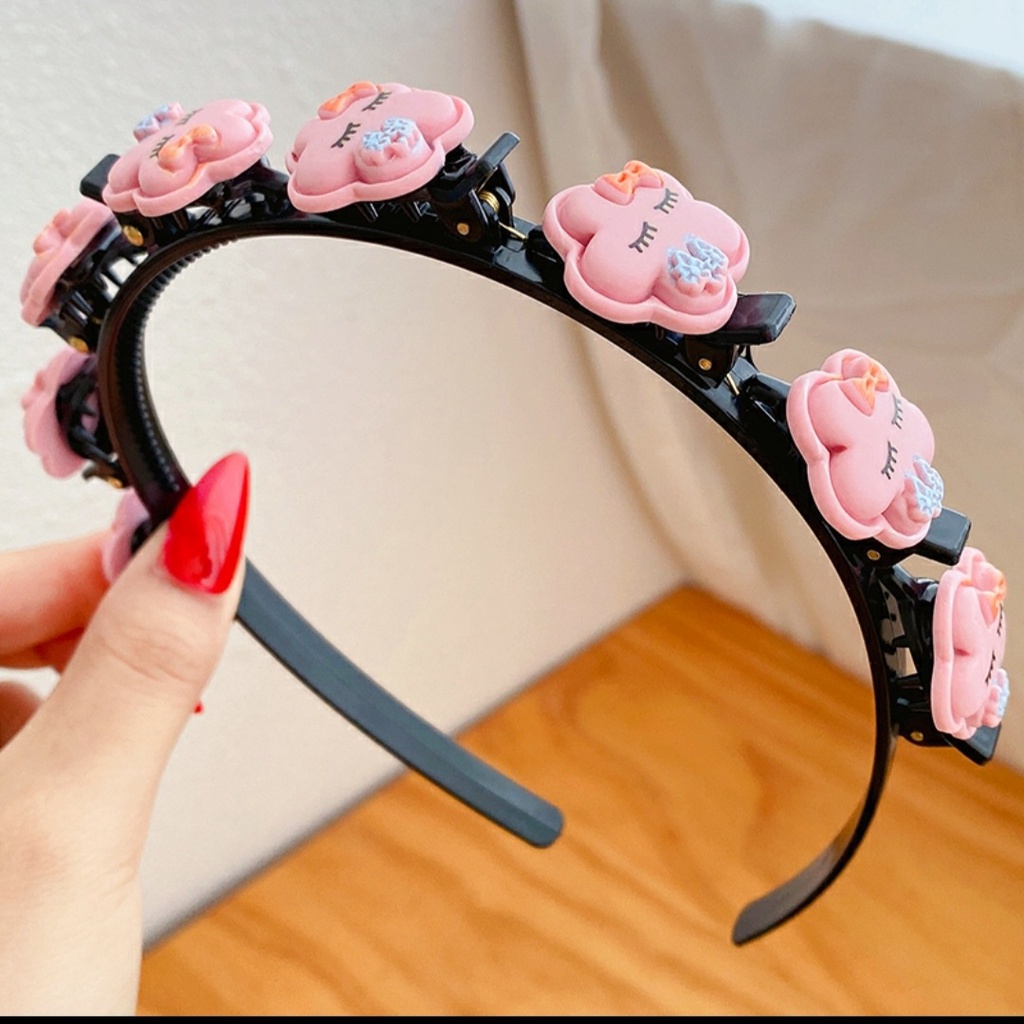 Kẹp Tóc Nhiều Lớp Chống Trượt Họa Tiết Hoa Cúc / Trái Cây Dễ Thương Cho Bé Gái