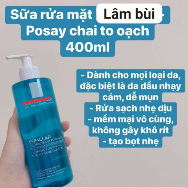 [400ml] Sữa rửa mặt Posay Effaclar