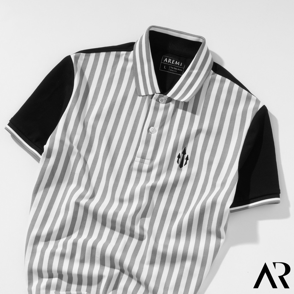 Áo Polo Nam trơn cổ trụ sọc đen trắng,thun cao cấp from chuẩn, thiết kế phong cách sang trọng  AREMI APL0007 | BigBuy360 - bigbuy360.vn