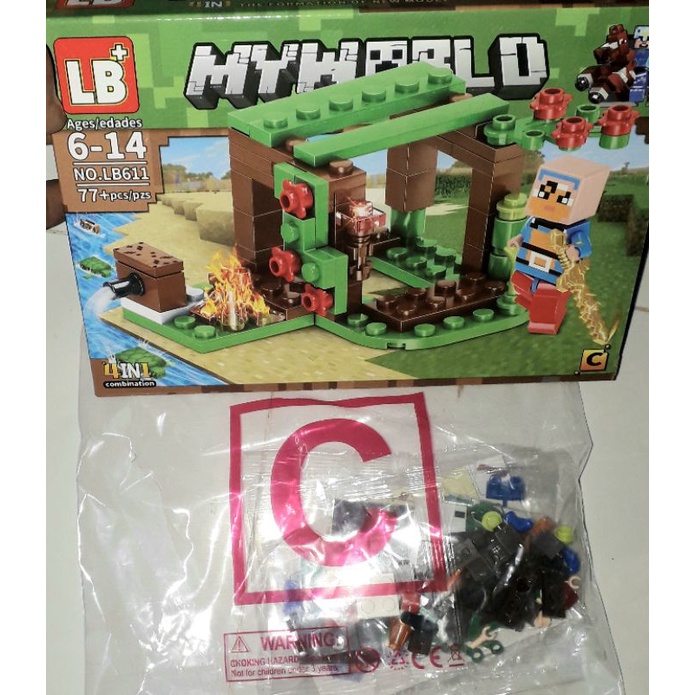 Lắp ráp 1 hộp Minecraft My World LB611 Lâu Đài có nhiều chi tiết bằng nhựa ABS