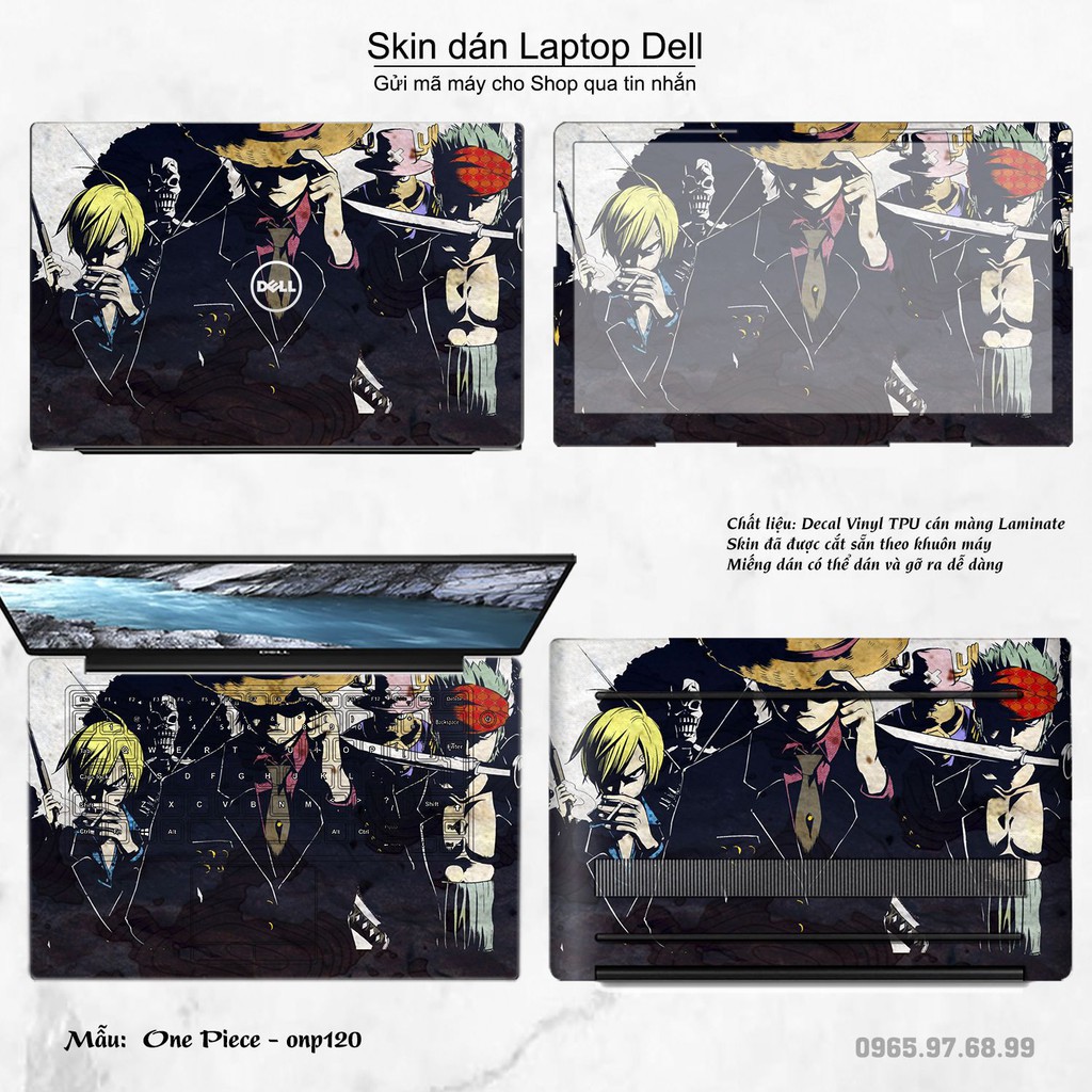 Skin dán Laptop Dell in hình One Piece _nhiều mẫu 13 (inbox mã máy cho Shop)