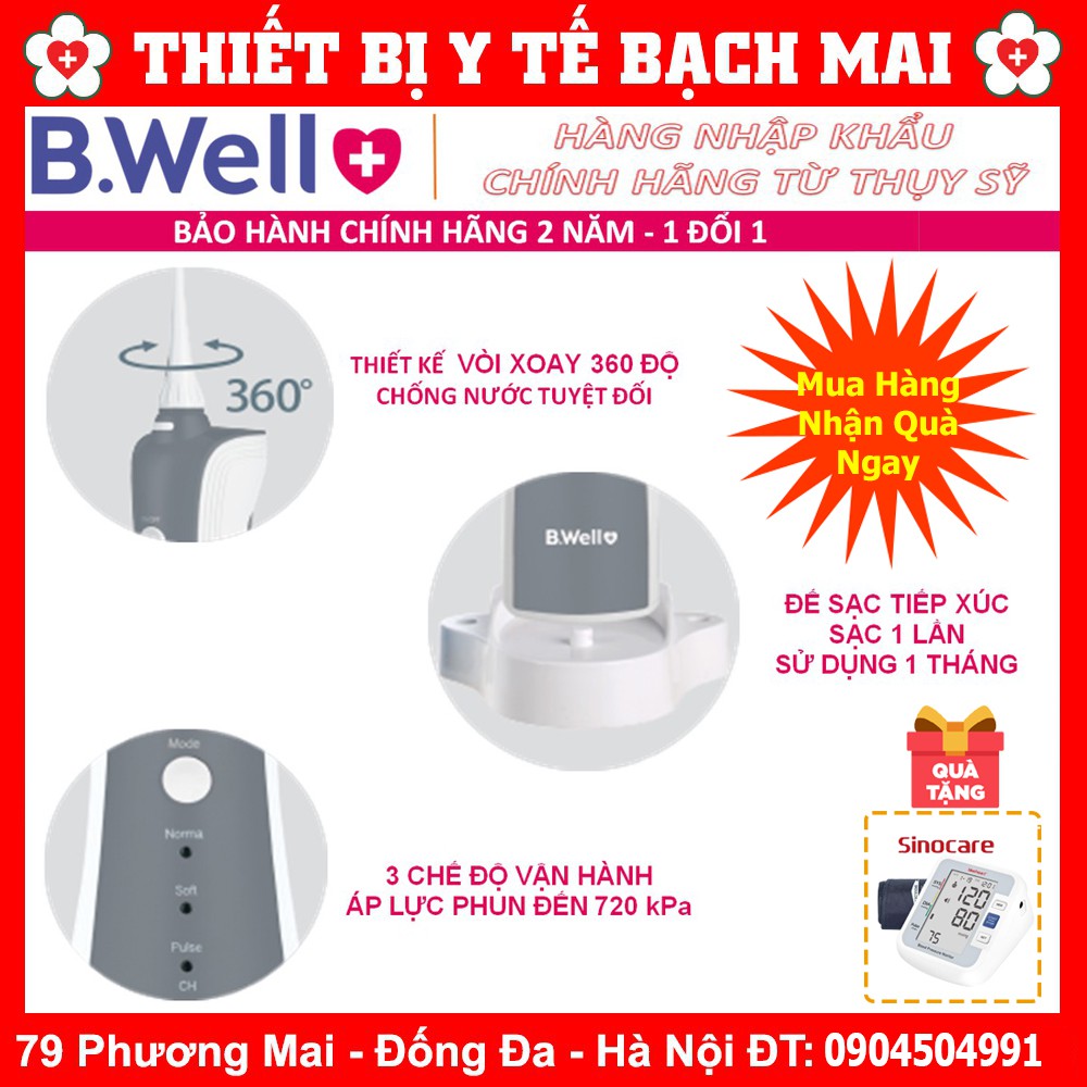 [Tặng 01 Máy Đo Huyết Áp Tại Đây] Máy Tăm Nước B Well WI-912 Chính Hãng Thuỵ Sĩ