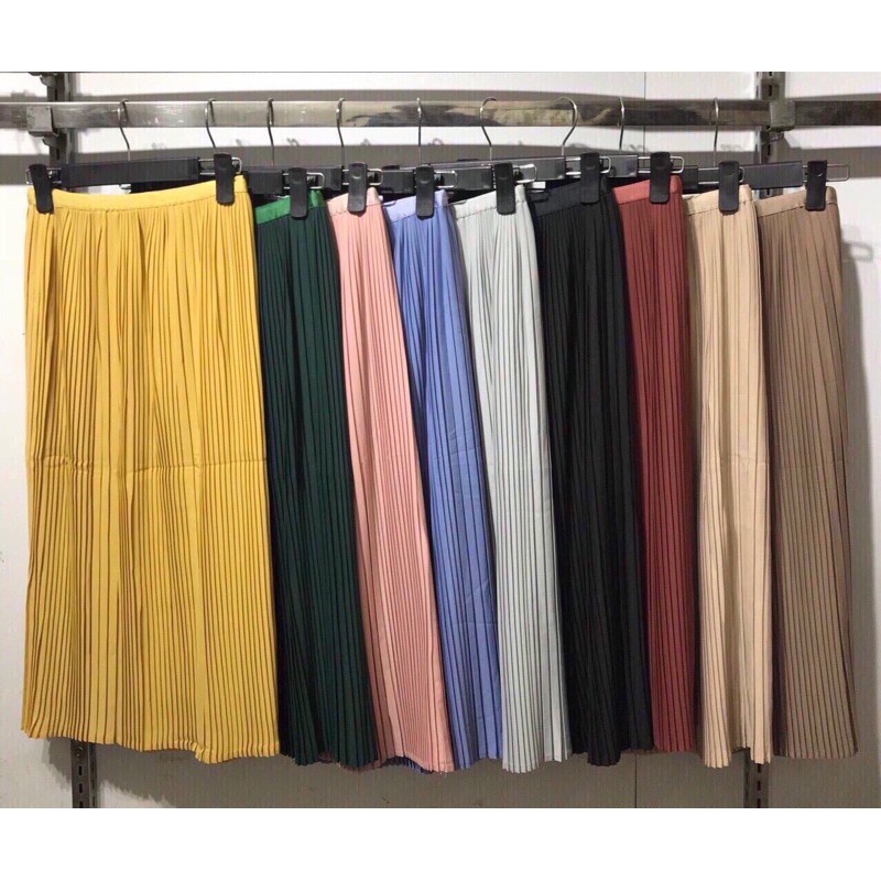 Chân váy xếp ly nhỏ dáng dài chuẩn QC hot hit | BigBuy360 - bigbuy360.vn