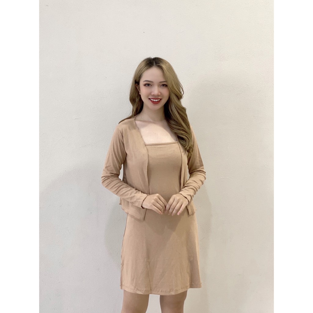 Set váy 2 dây kèm áo khoác ngoài❤️[FREESHIP]❤️Cực xinh xắn và quyến rũ | BigBuy360 - bigbuy360.vn