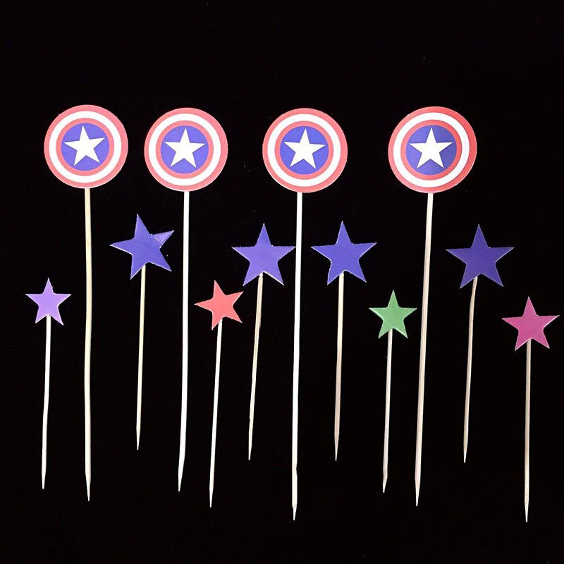 Trang Trí Bánh Sinh Nhật Bánh Kem - SET THẺ CẮM KHIÊN SIÊU NHÂN