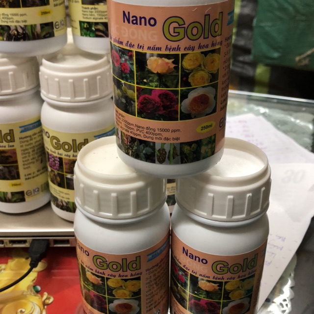 Nano Gold - Bạc Đồng chai 250 ml / Chế phẩm đặc trị nấm bệnh cho Hoa Hồng / Hoa Phong Lan ☘️