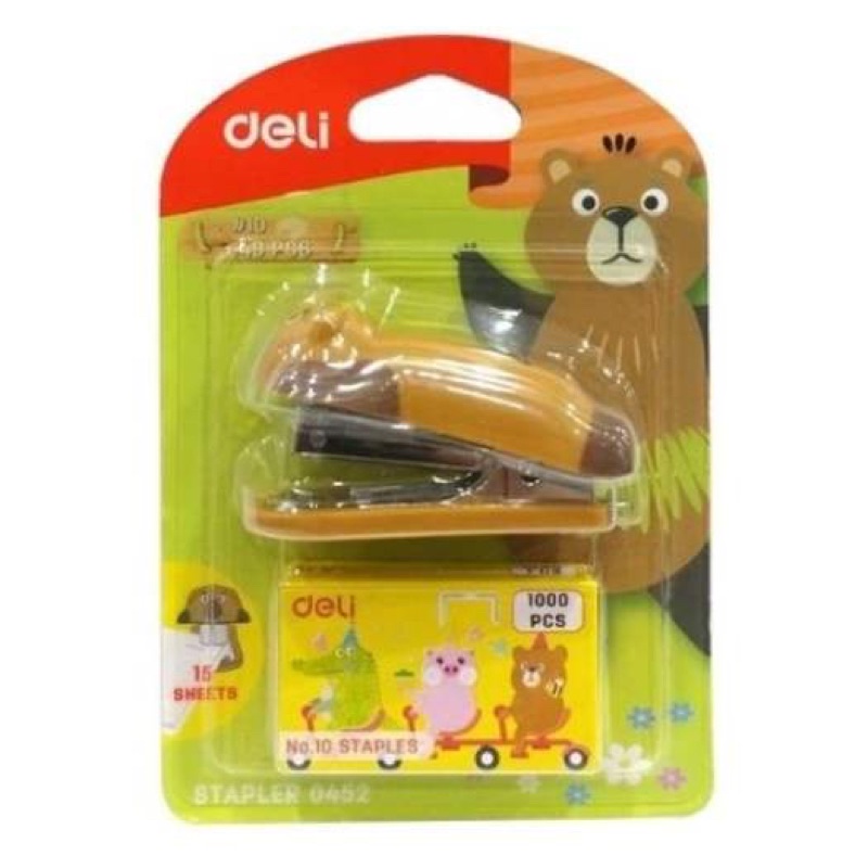 Bấm Kim Số 10 Deli Mẫu Thú Dễ Thương Kèm Hộp Kim