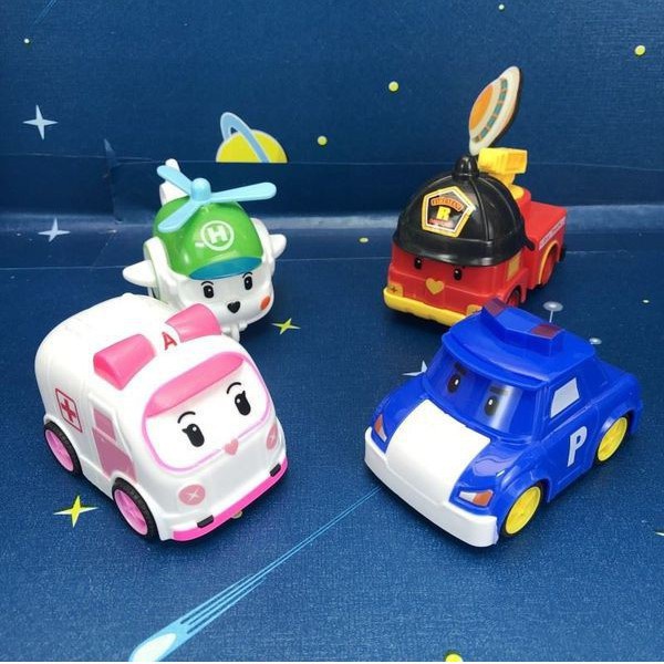 Bộ 4 Xe Đồ Chơi Bánh Đà Biệt Đội Cứu Hộ Robocar PoLi
