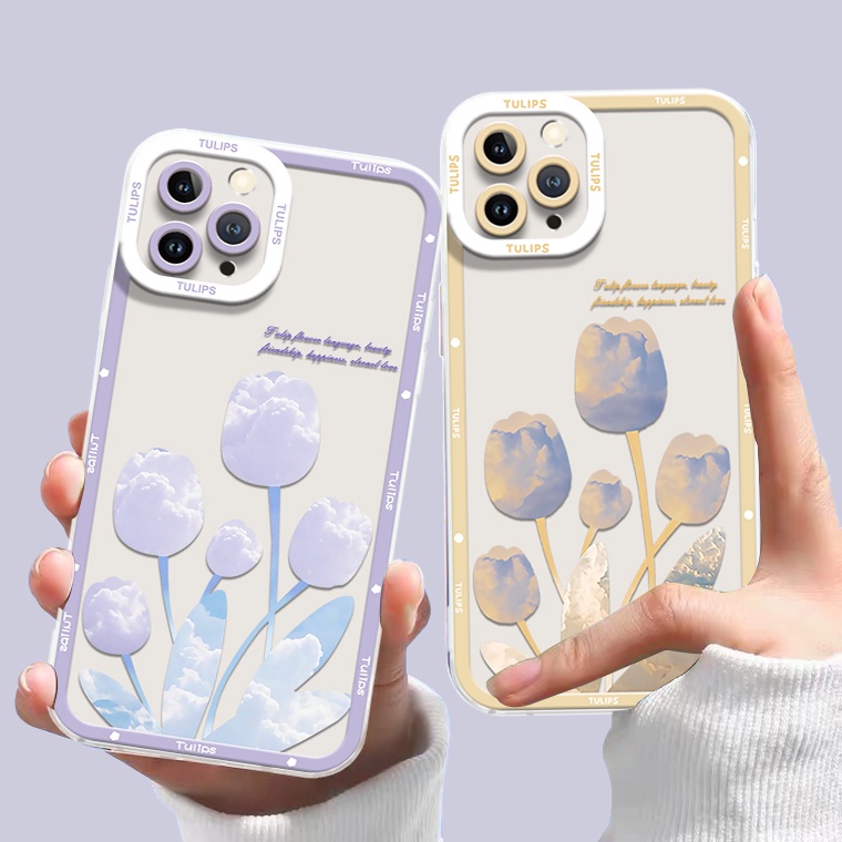 Ốp Điện Thoại TPU Dẻo Trong Suốt Họa Tiết Hoa Xinh Xắn Chống Sốc Cho IPhone 13 12 Pro Max 11 Xs XR 8 7 6S Plus Xs Max