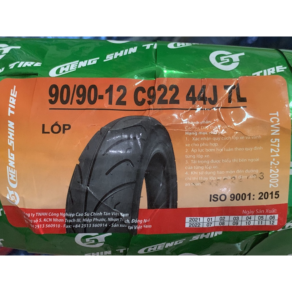 Vỏ Chengshin 100/90/10, 90/90/12 vỏ trước/sau Attila Elizabeth, Lead không ruột