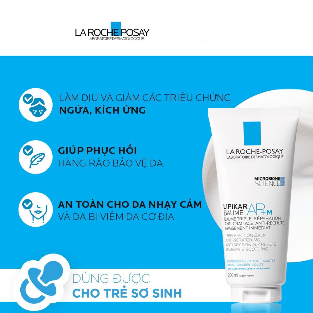 La Roche Posay Kem Dưỡng Làm Dịu Da Dành Cho Da Bị Khô, Ngứa Dùng Được Cho Trẻ Em &amp; Trẻ Sơ Sinh Lipikar Baume AP+M