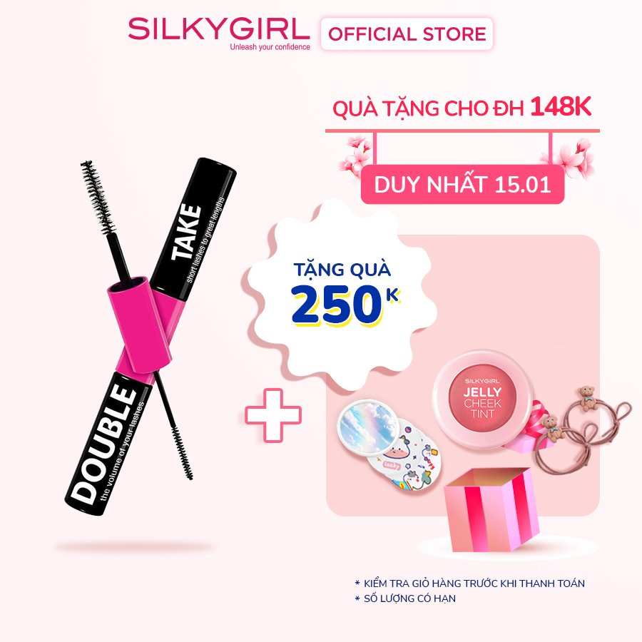 Mascara Chuốt Mi 2 Đầu Silkygirl Double Take Waterproof Duo 10g