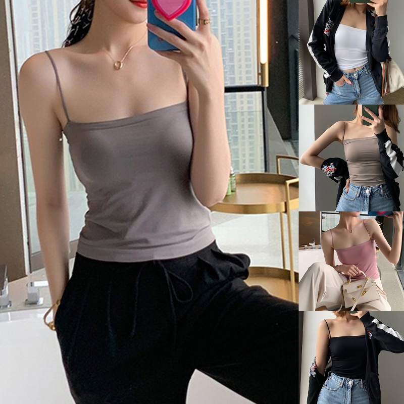 Brroa Áo Ống Hai Dây Màu Trơn Thời Trang Mùa Hè Quyến Rũ Cho Nữ