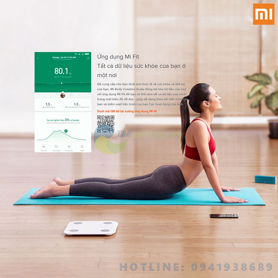 Cân điện tử thông minh Xiaomi Body Fat Scale 2 Universal (2019) - Bảo hành 6 tháng