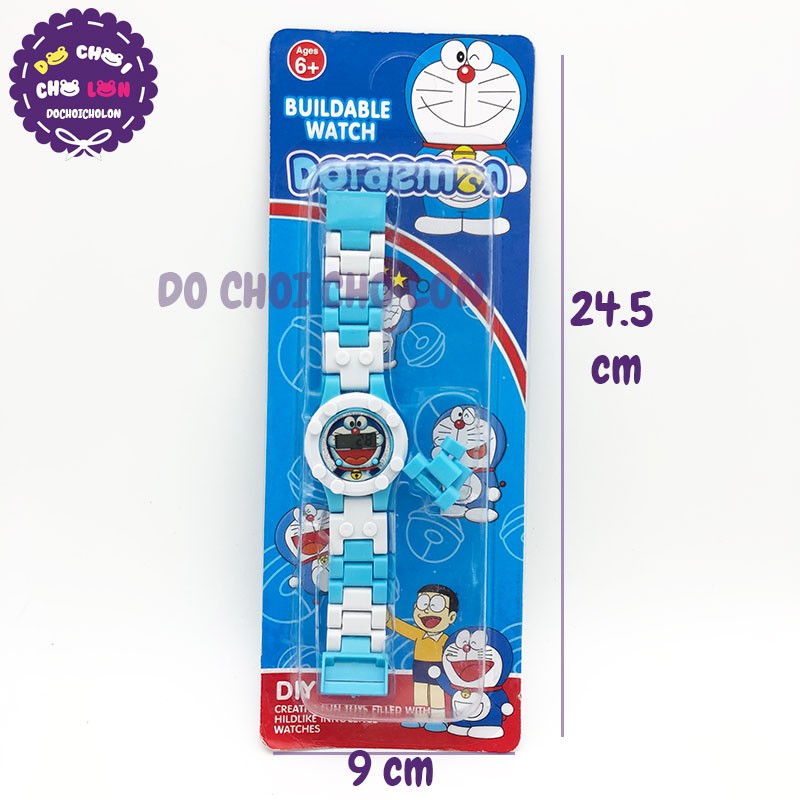 Vỉ đồng hồ mắt xích cho bé hình Doraemon bằng nhựa 777-145
