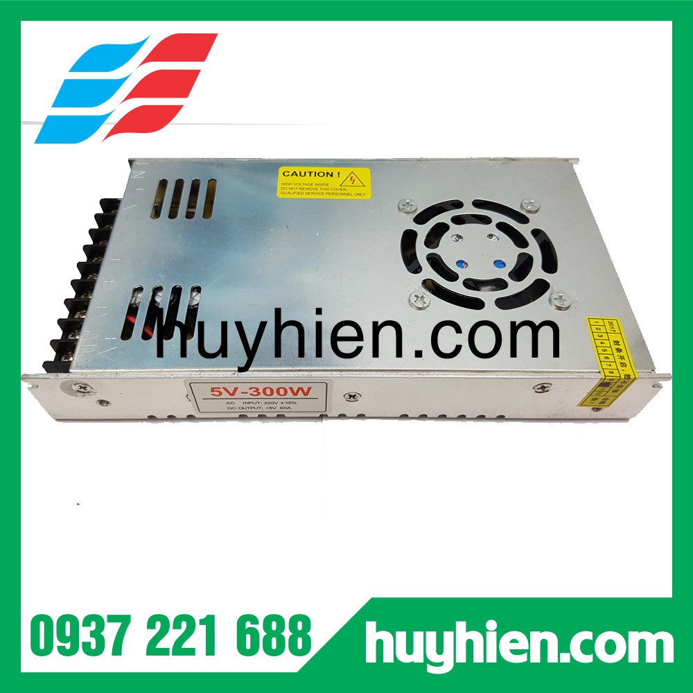 Nguồn led 5V 60A mỏng trong nhà có quạt, chuyên dùng cho module led