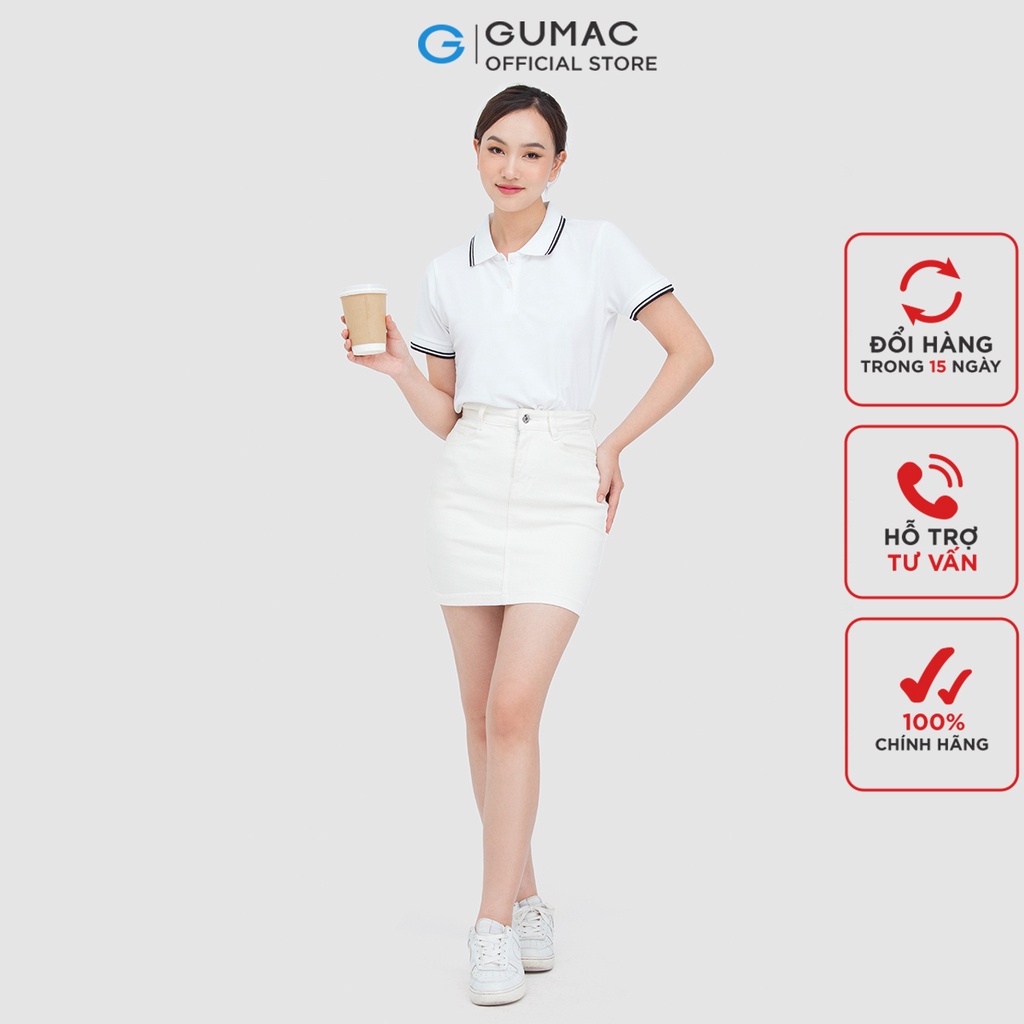 [Mã WABRGUM giảm 10% tối đa 30K đơn 99K] Áo thun polo nữ thời trang GUMAC có cổ đẹp thiết kế trơn cơ bản