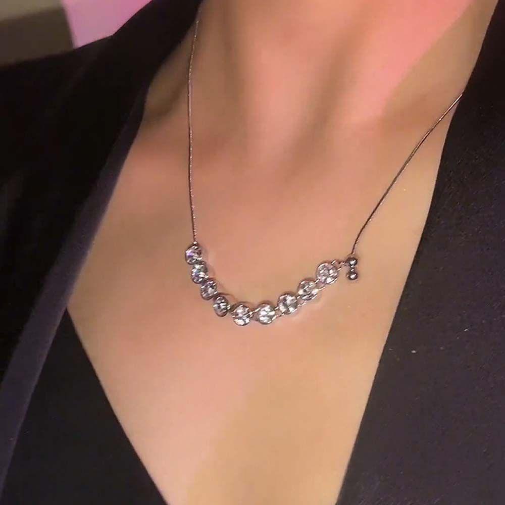 Dây Chuyền Nữ Đính Đá Lấp Lánh|Vòng Cổ Choker Hợp Kim Phong Cách Hàn Quốc