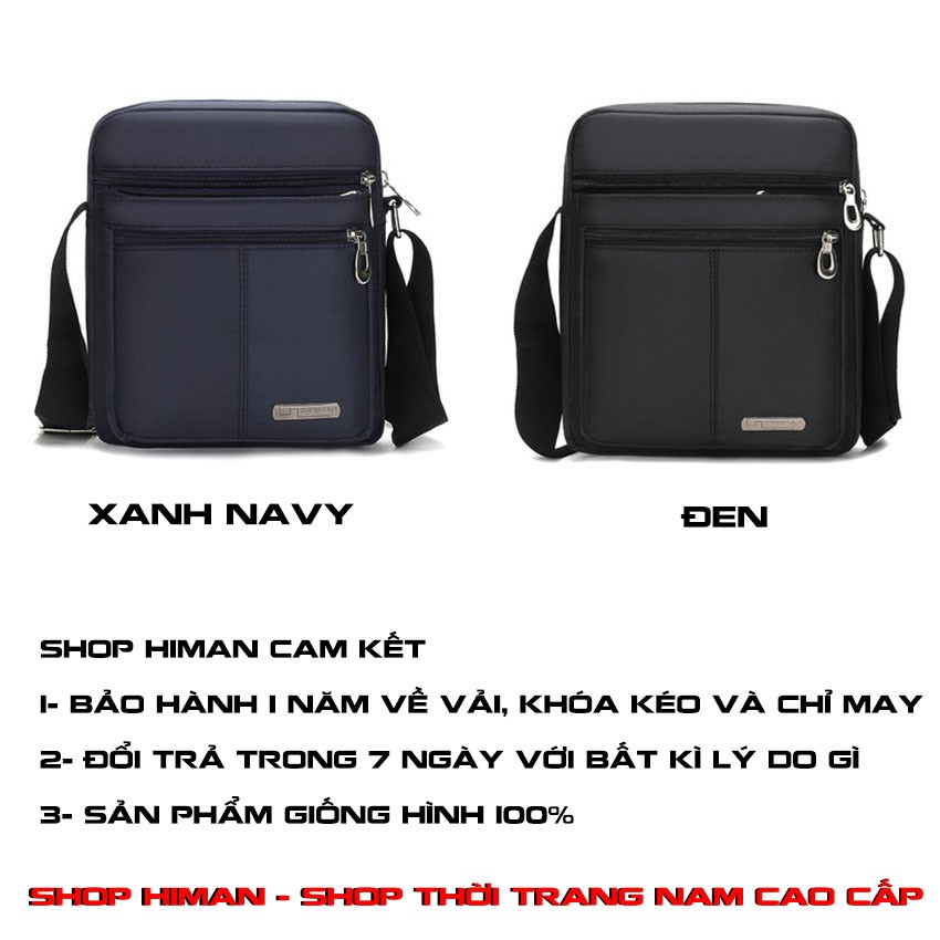 Túi đeo chéo nam nữ unisex 2022 vải canvas 3 lớp cao cấp chống nước 5 ngăn thời trang đường phố Hàn Quốc [HIMAN TN-030]