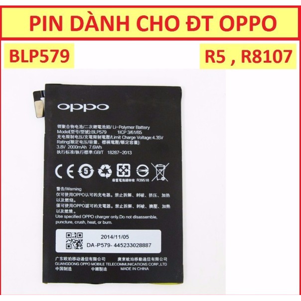 Pin Oppo R5 R8107, R8106 (BLP579) 2000mAh