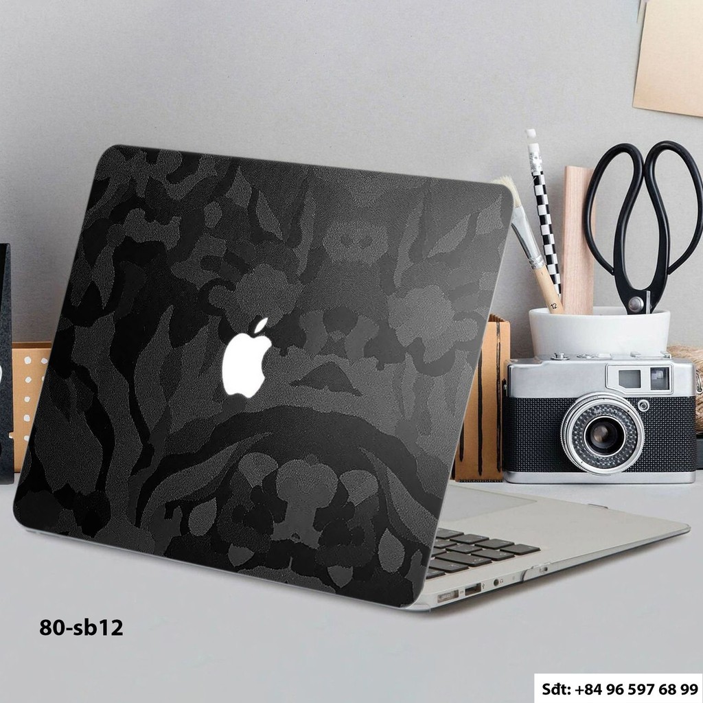 Skin dán Macbook Pro hình Shadow Black Camo - 3M1080-SB12 (chọn mẫu và mã máy trong phân loại)